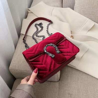 Women’s Vintage Velvet Clutch Purse Shoulder Bag