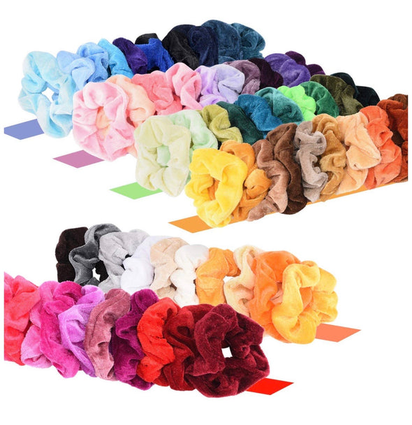 60 pc Velvet hair scrunchies