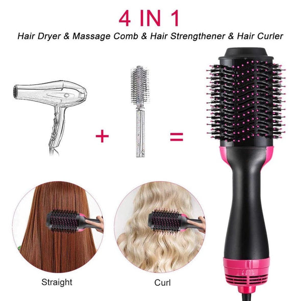 Hair Dryer Brush Volumizer Blow 2 in 1 straightener and curler