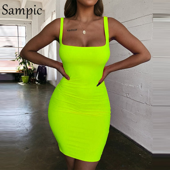 Strap neon dress